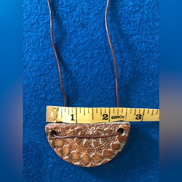 Glazed Ceramic Halfmoon Necklace - Picture 2 of 7